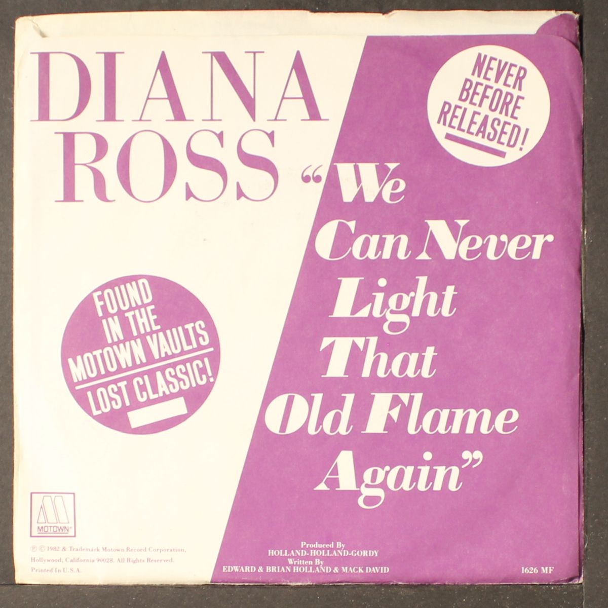 we can never light that old flame again / same by DIANA ROSS