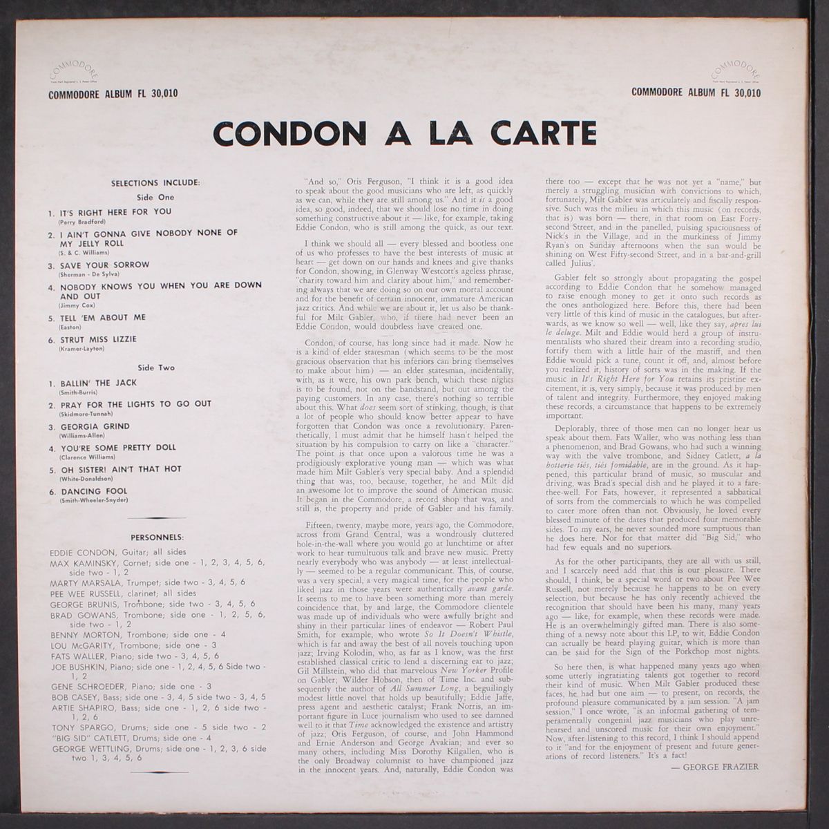condon a la carte by EDDIE CONDON