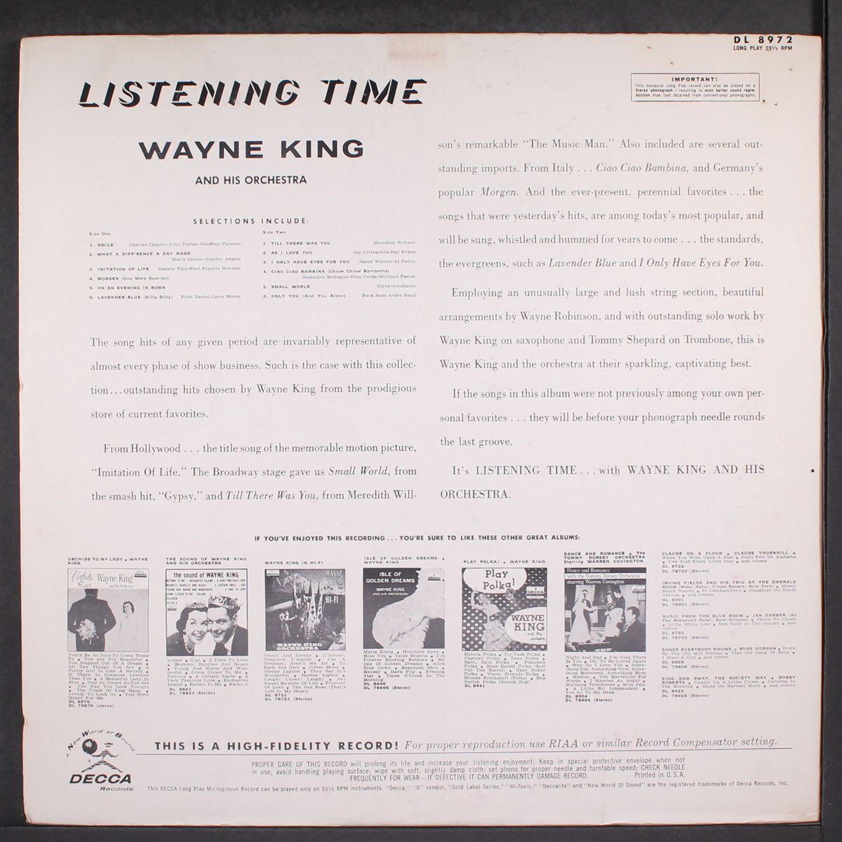 listening time by WAYNE KING