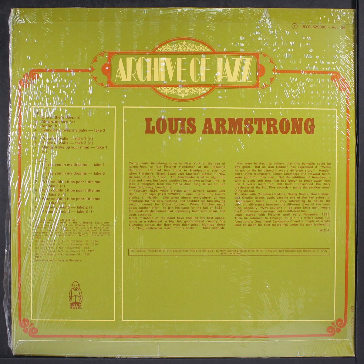 archive of jazz, vol. 36 by LOUIS ARMSTRONG