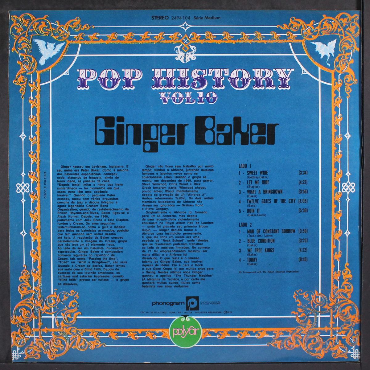 pop history vol. 10 by GINGER BAKER