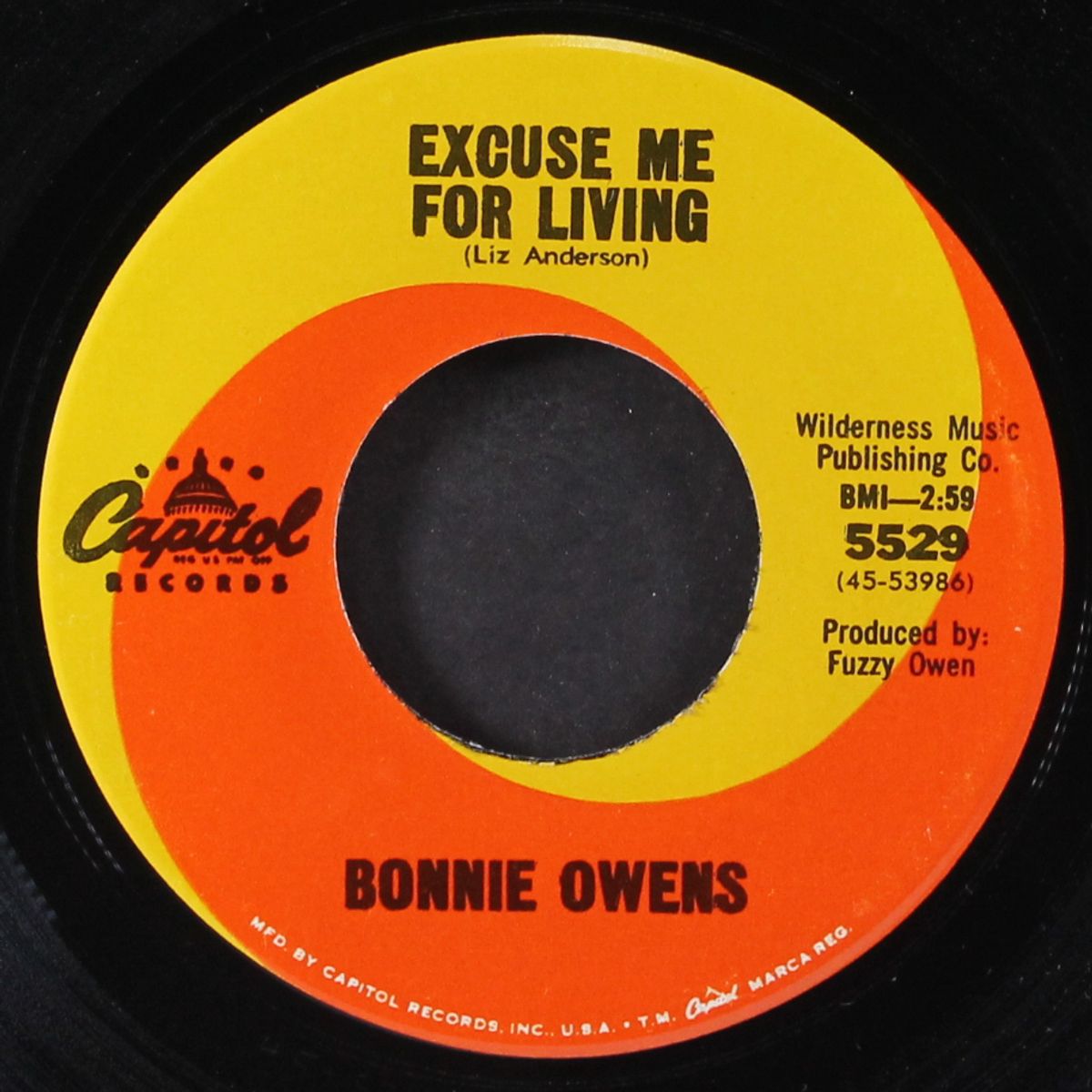 souvenirs / excuse me for living by BONNIE OWENS