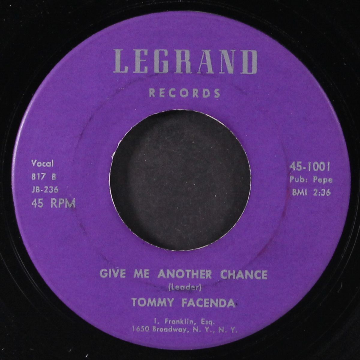 high school u.s.a. virginia / give me another chance by TOMMY FACENDA