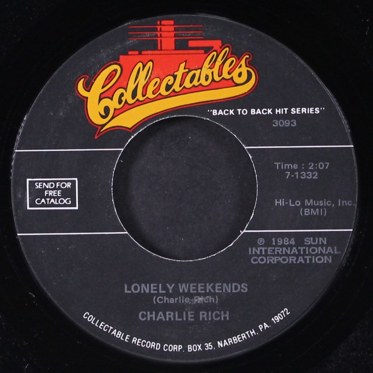 lonely weekends / mona lisa by CHARLIE RICH / CARL MANN