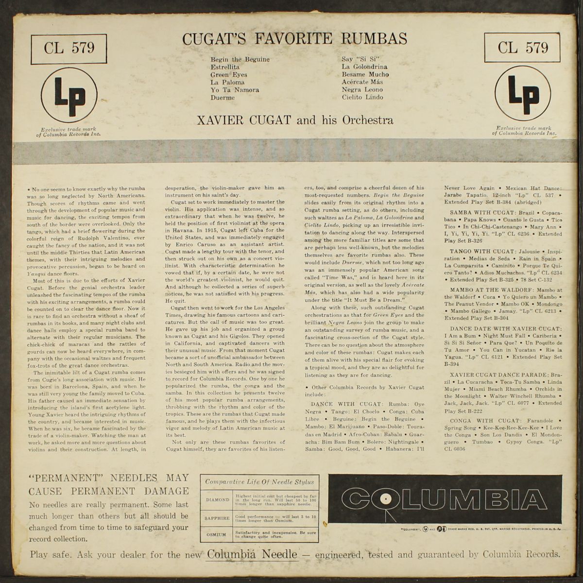 favorite rumbas by XAVIER CUGAT