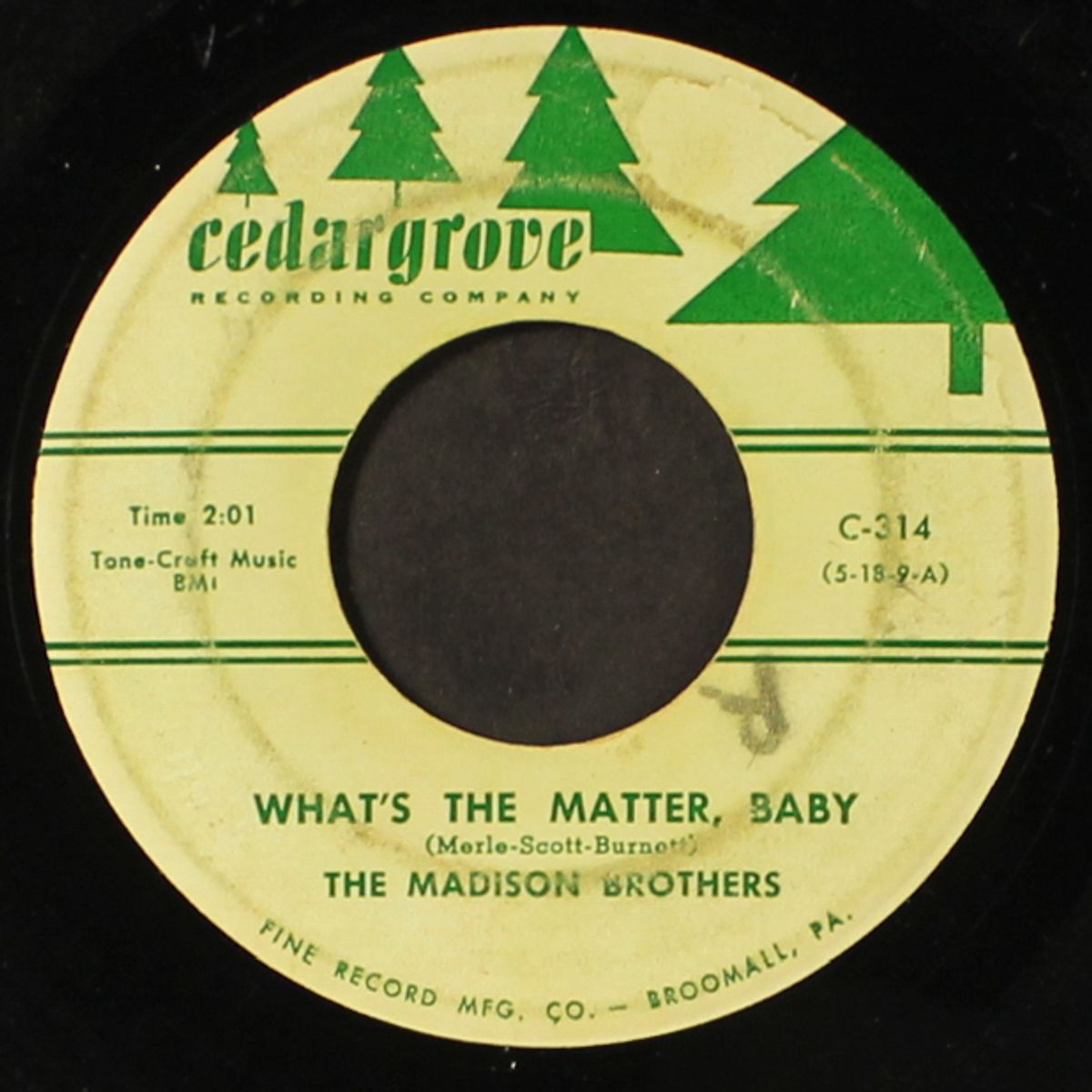 what's the matter, baby / trusting in you by MADISON BROTHERS