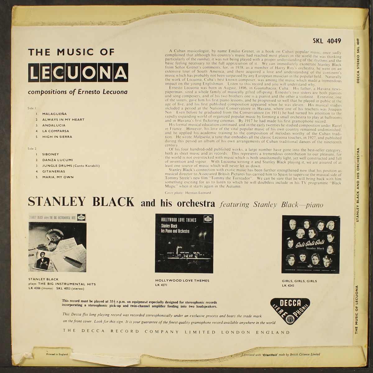 the music of lacuona by STANLEY BLACK