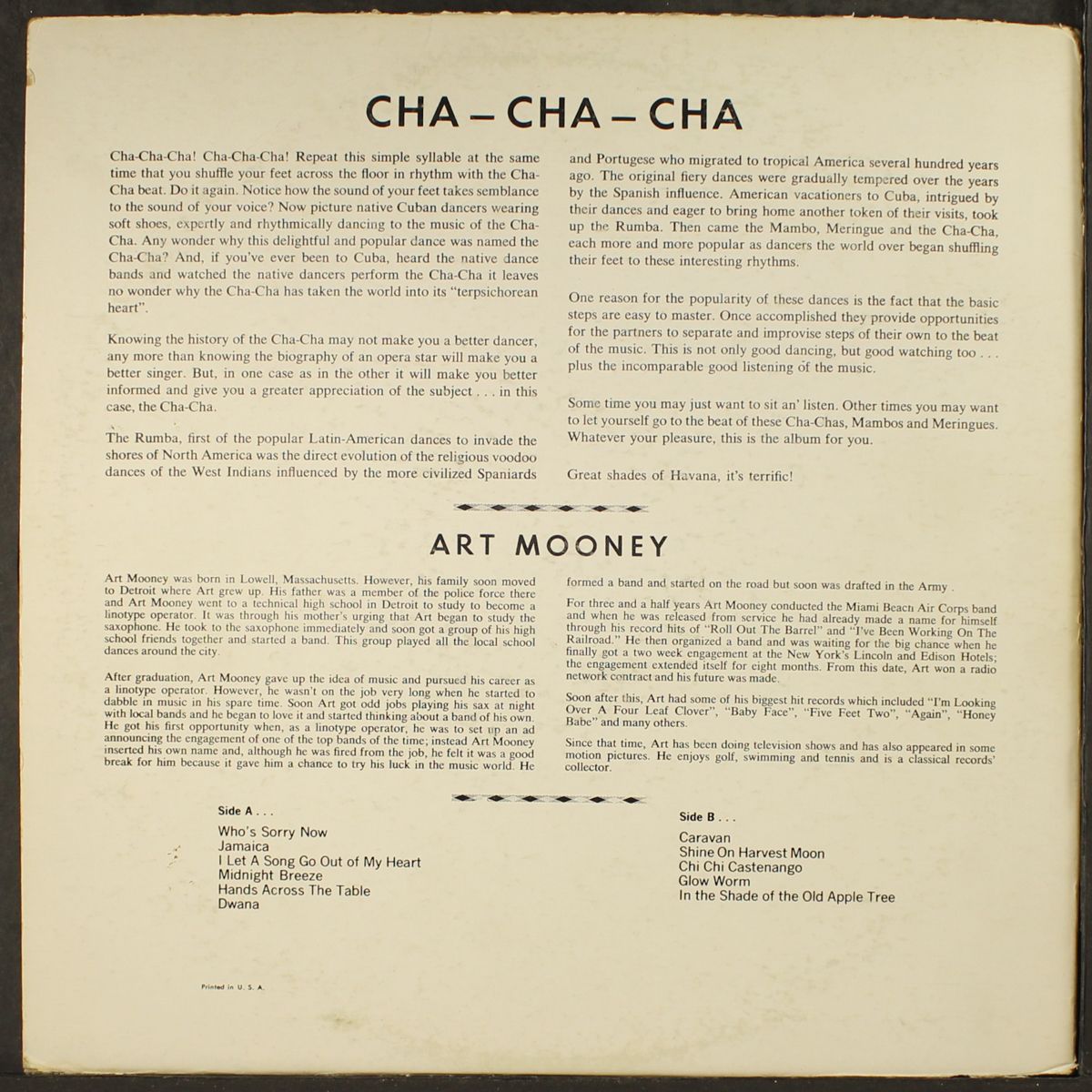 cha cha cha by ART MOONEY