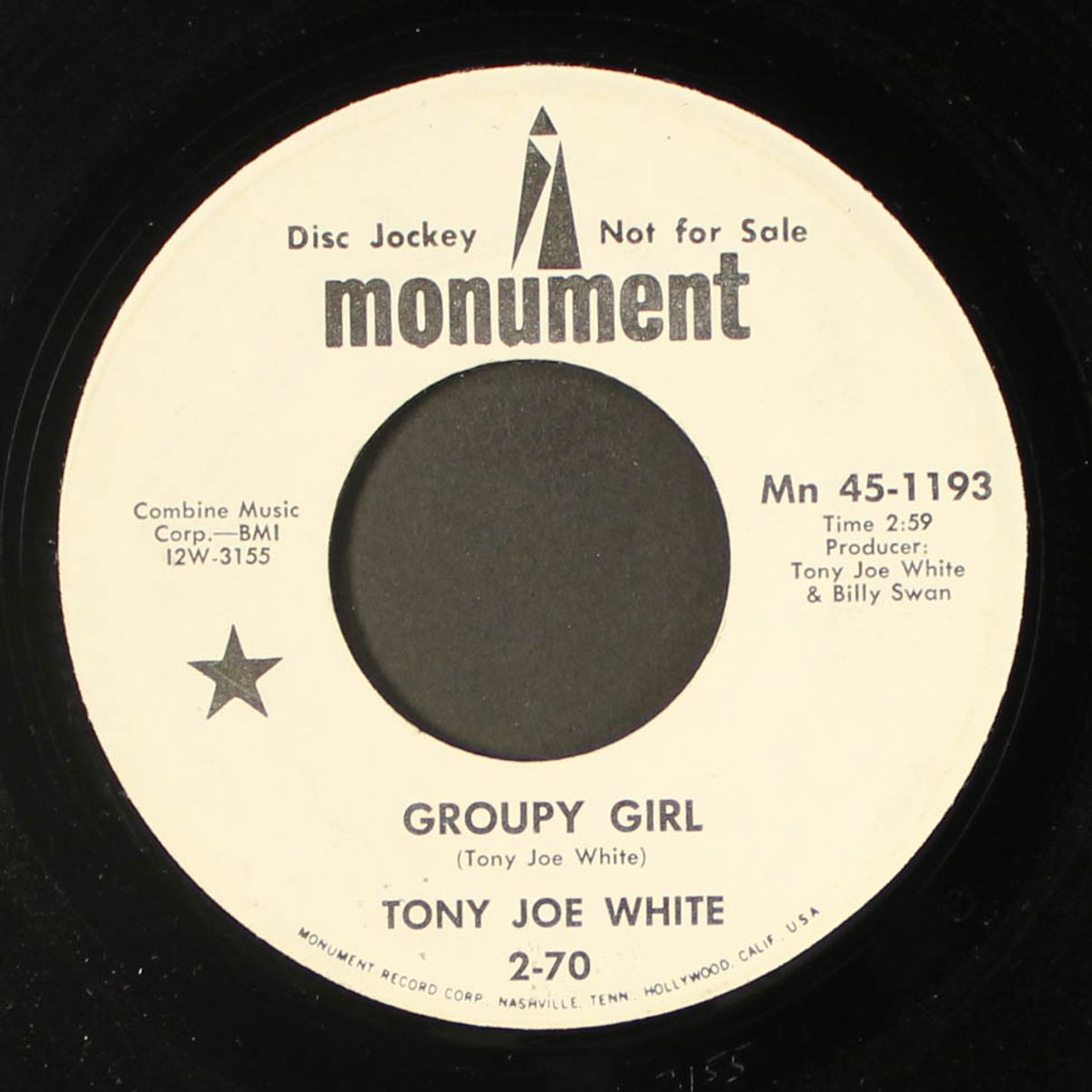 high sheriff / groupy girl by TONY JOE WHITE