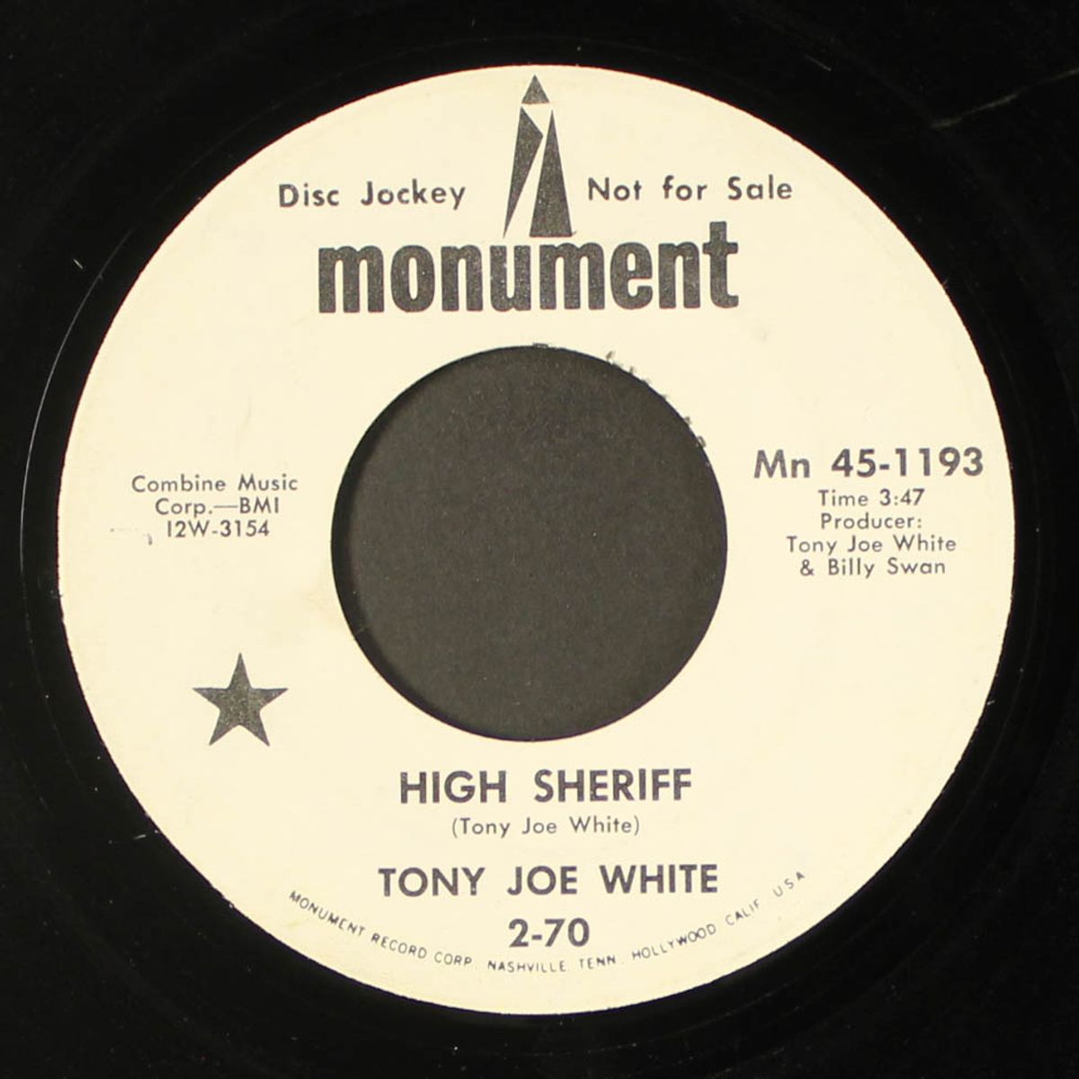 high sheriff / groupy girl by TONY JOE WHITE