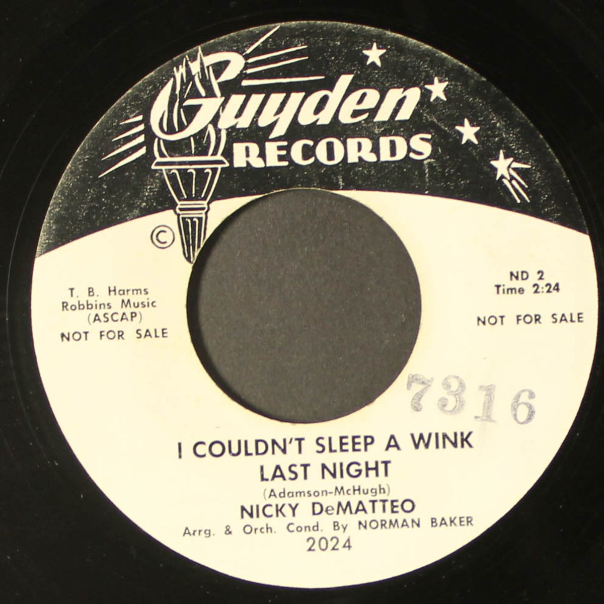 i couldn't sleep a wink last night / suddenly by NICKY DEMATTEO