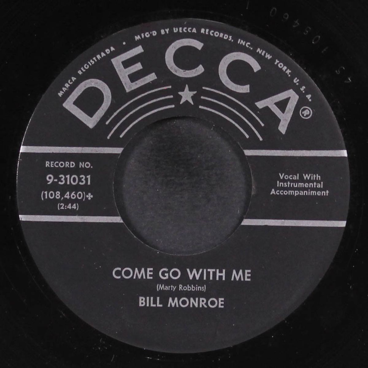 lonesome wind blues / come go with me by BILL MONROE