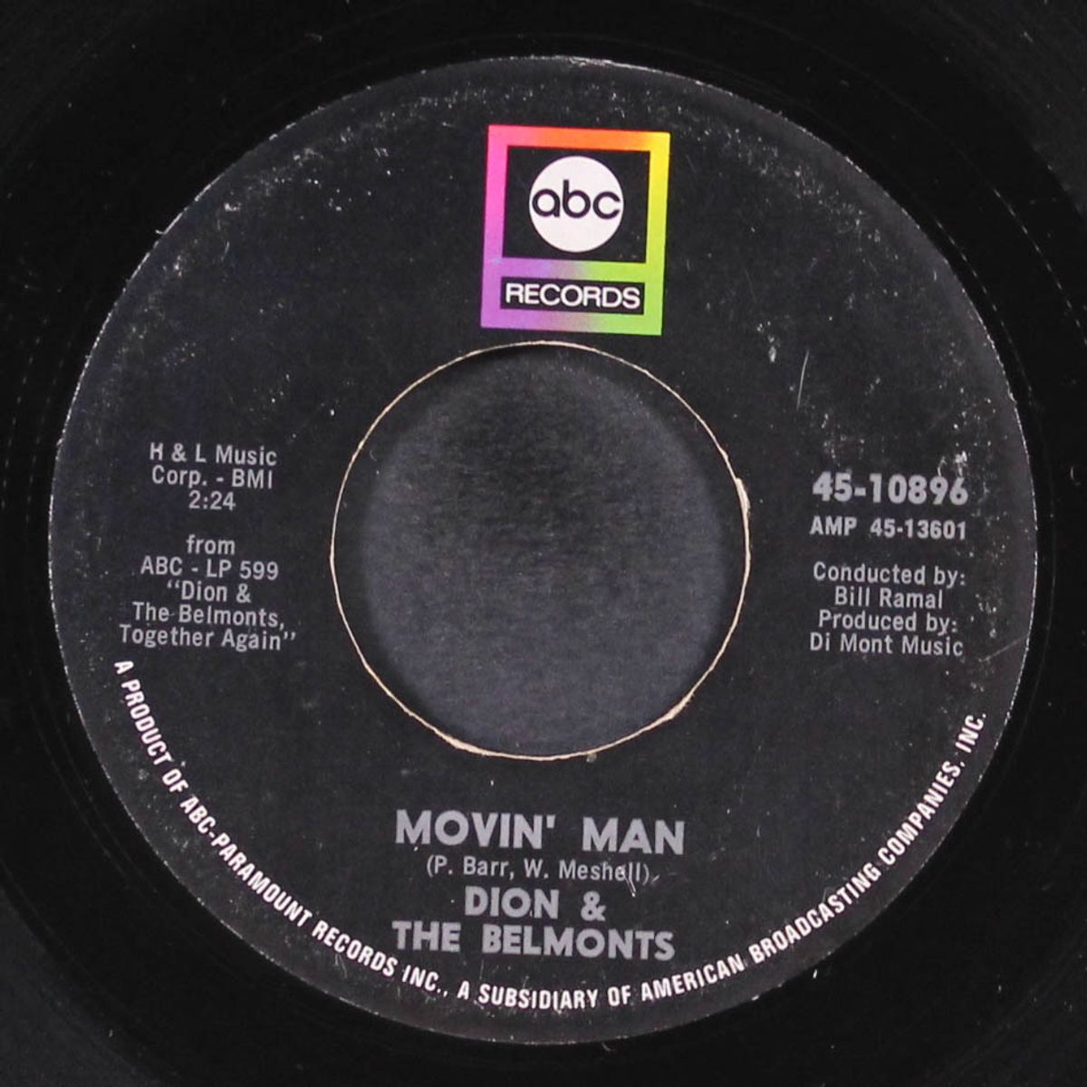 for bobbie / movin' man by DION & BELMONTS