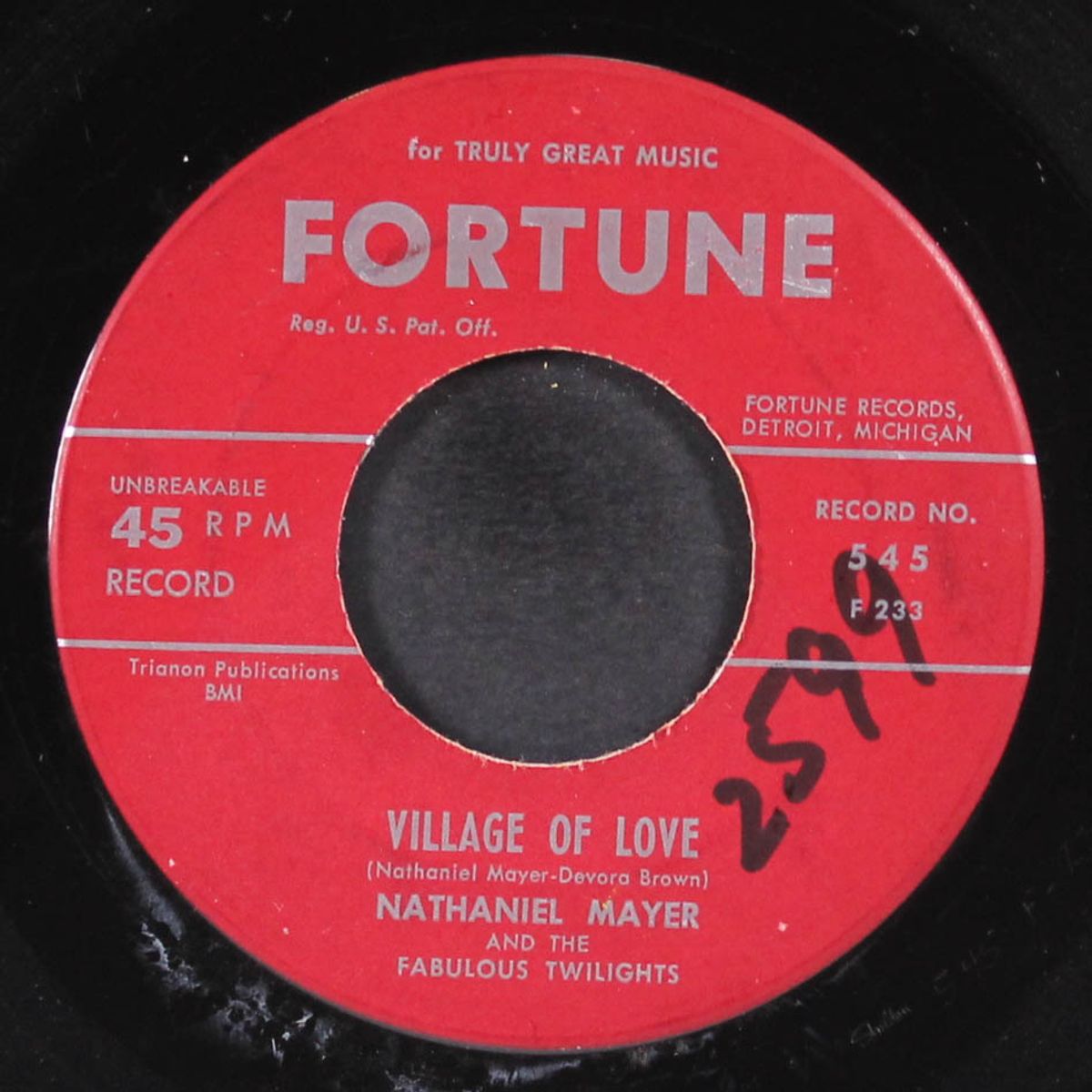 village of love / i want a woman by NATHANIEL MAYER & FABULOUS TWILIGHTS