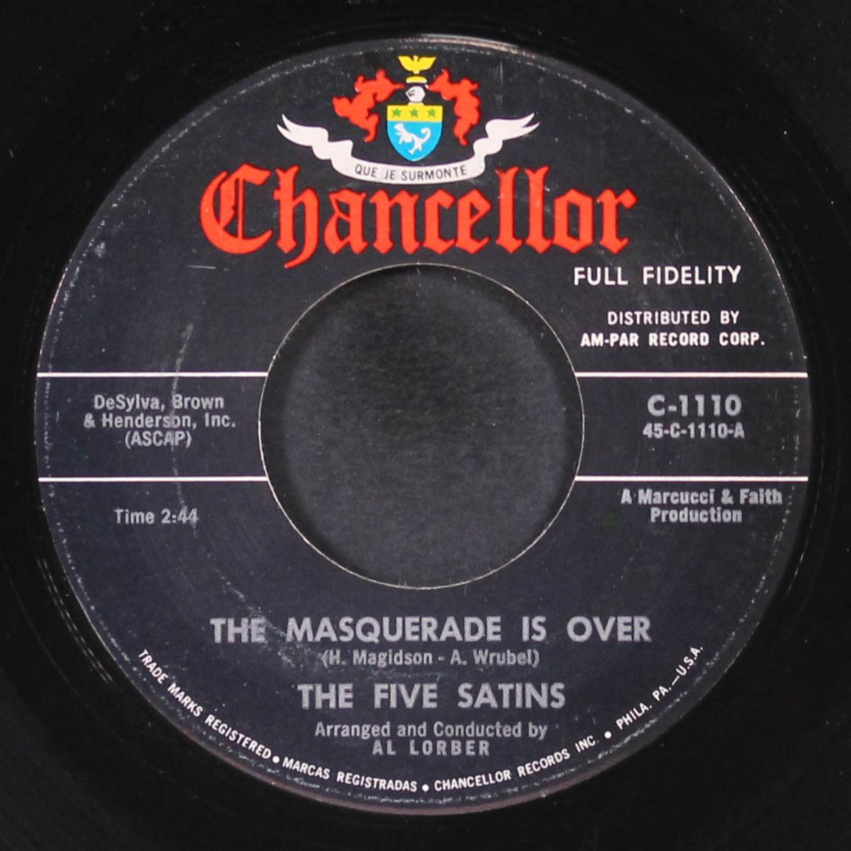 the masquerade is over / raining in my heart by FIVE SATINS