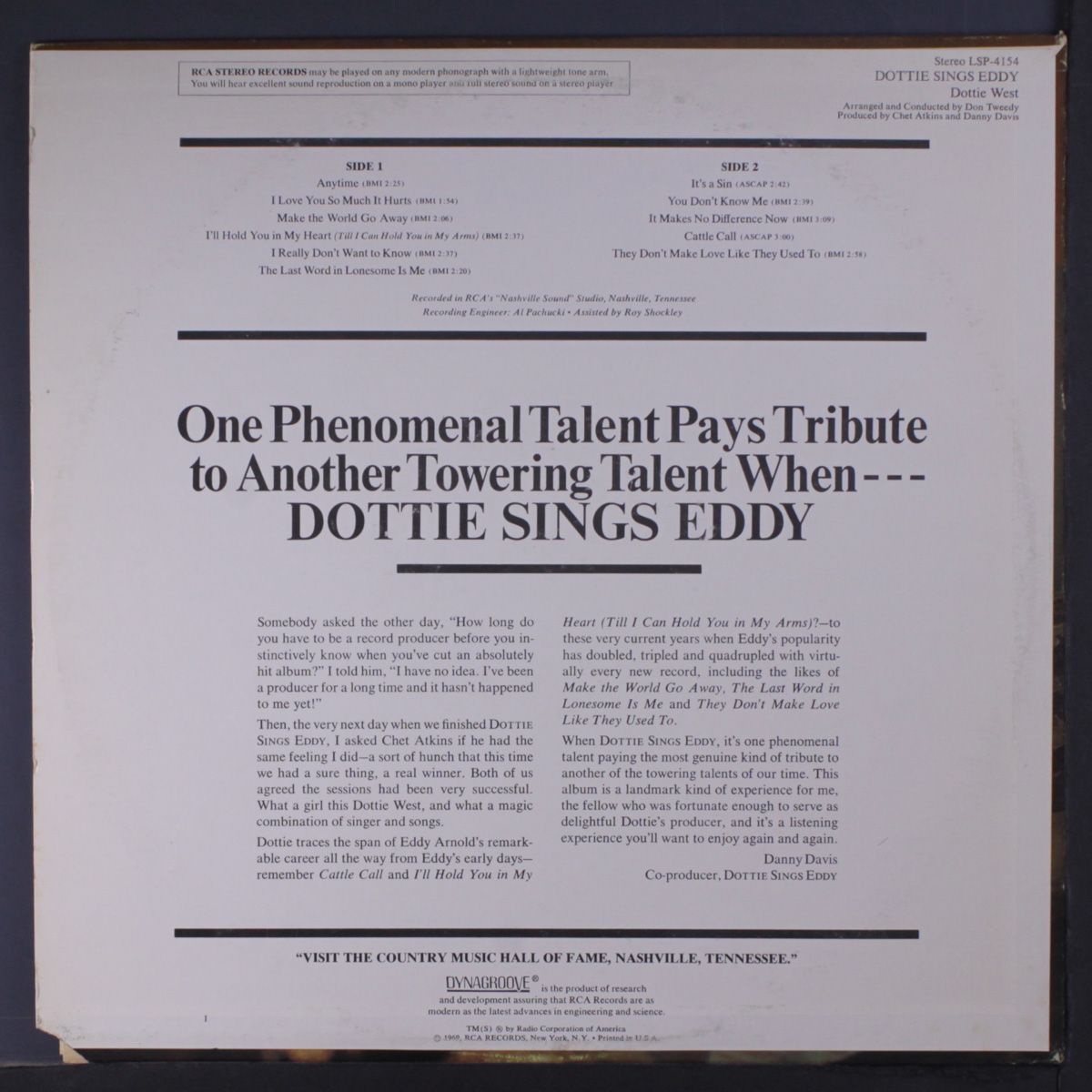 dottie sings eddy by DOTTIE WEST