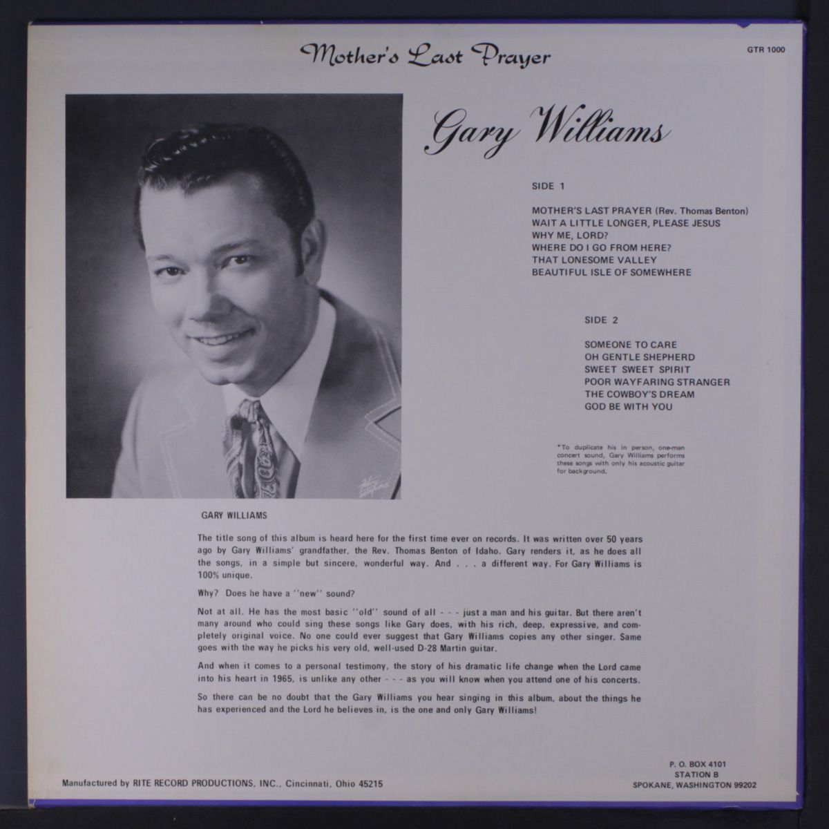 mother's last prayer by GARY WILLIAMS