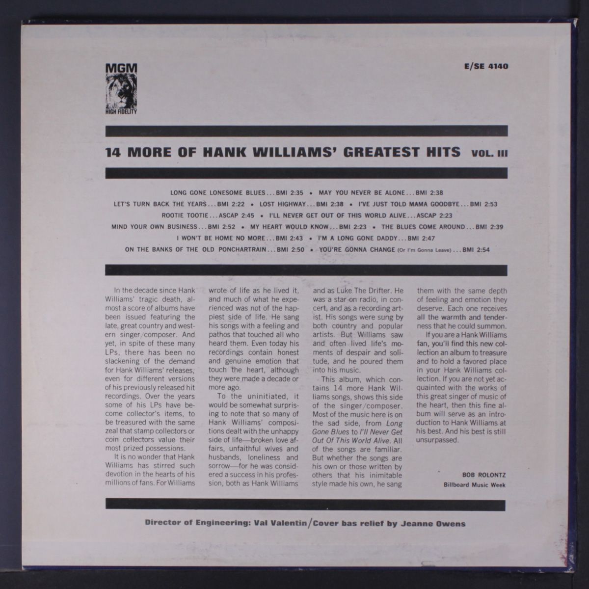14 more of hank williams' greatest hits, vol. 3 by HANK WILLIAMS