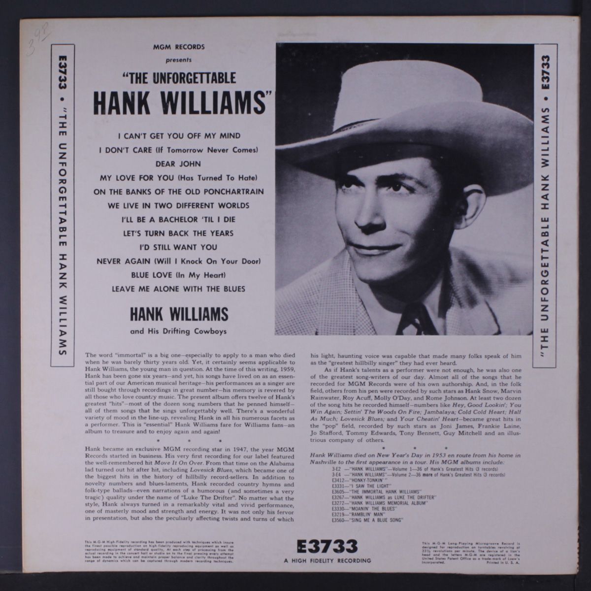 the unforgettable by HANK WILLIAMS