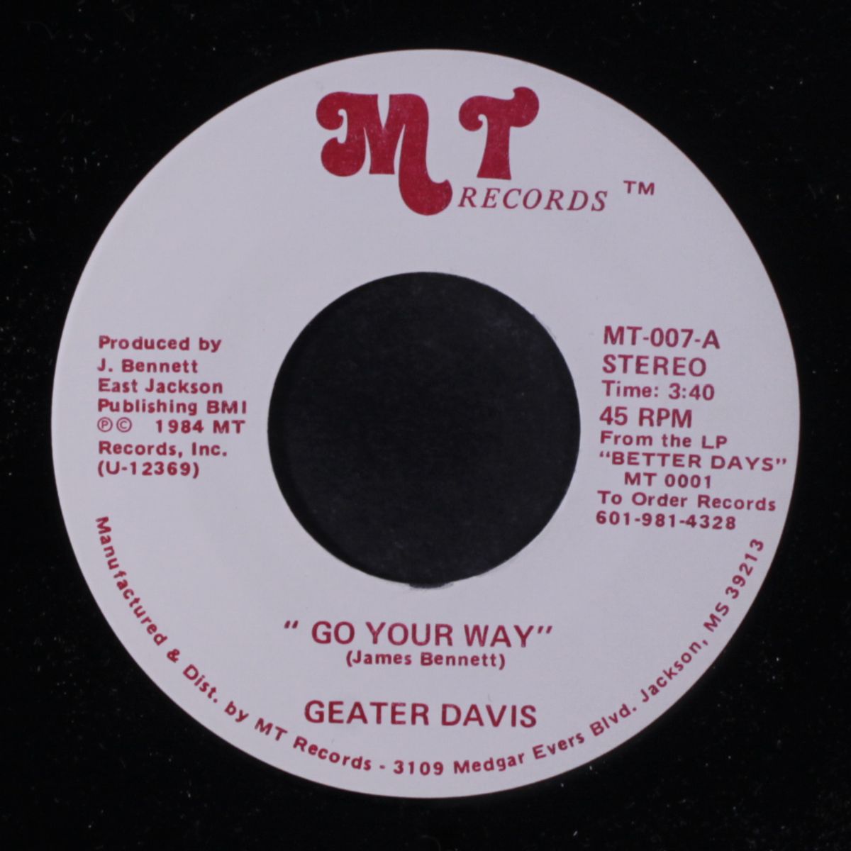 go your way / baby love by GEATER DAVIS