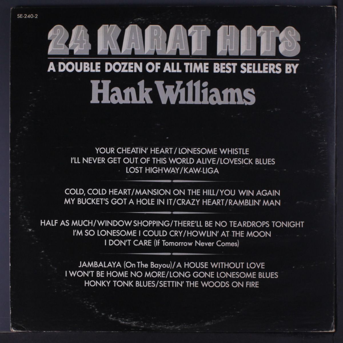 24 karat hits by HANK WILLIAMS