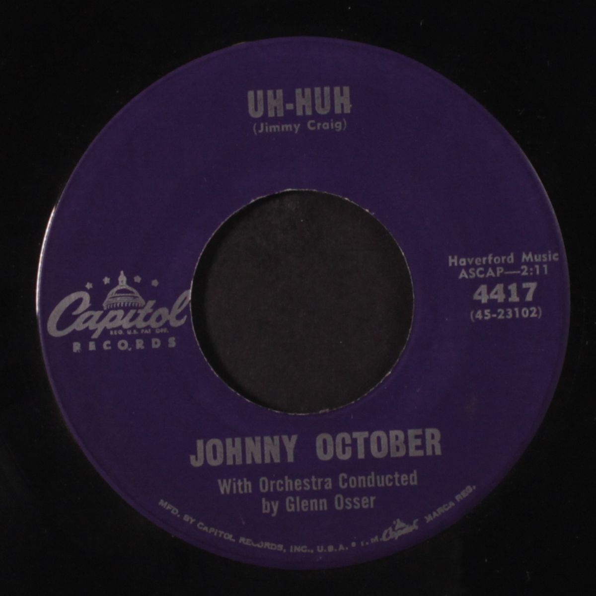uh-huh / my baby just cries for me by JOHNNY OCTOBER