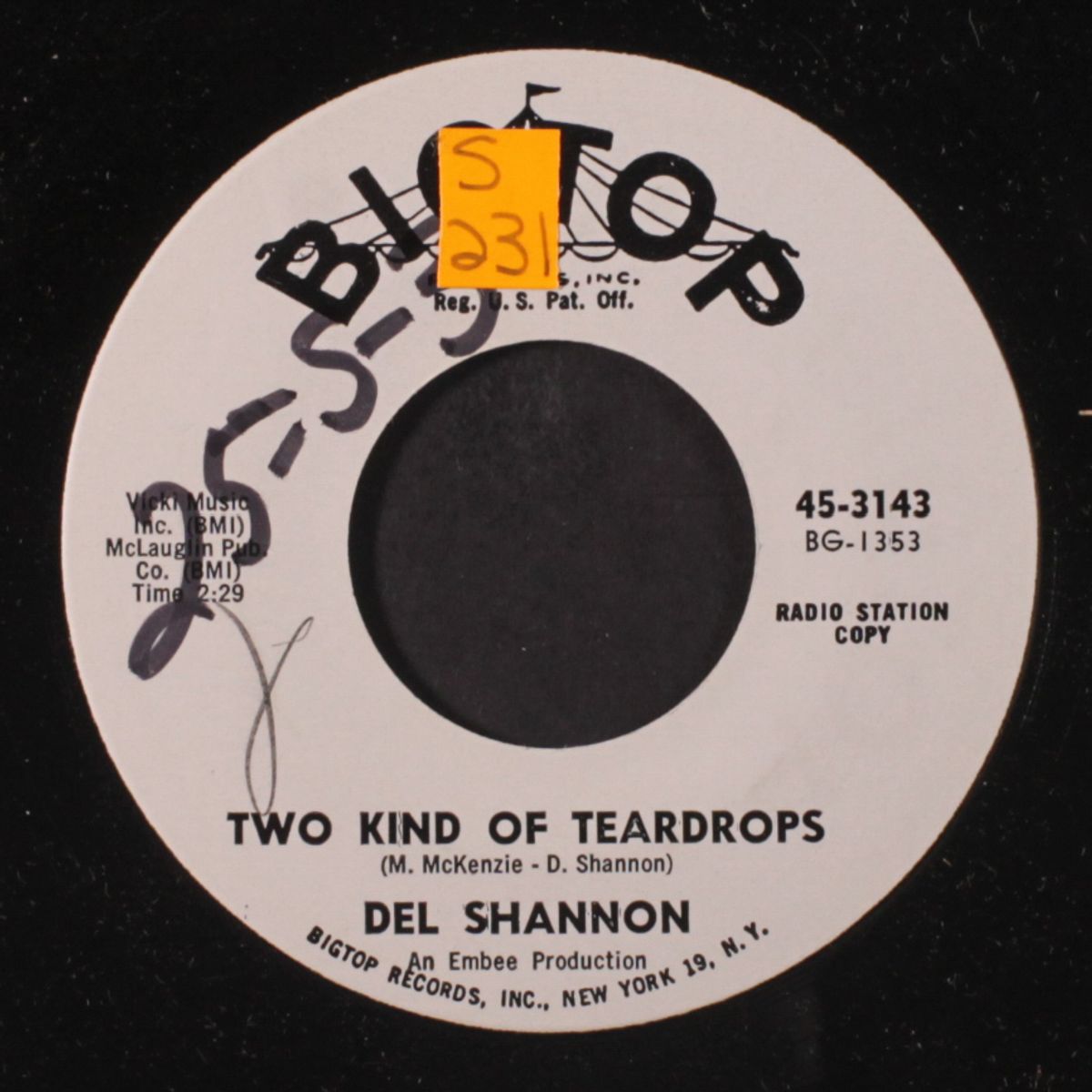two kind of teardrops / kelly by DEL SHANNON