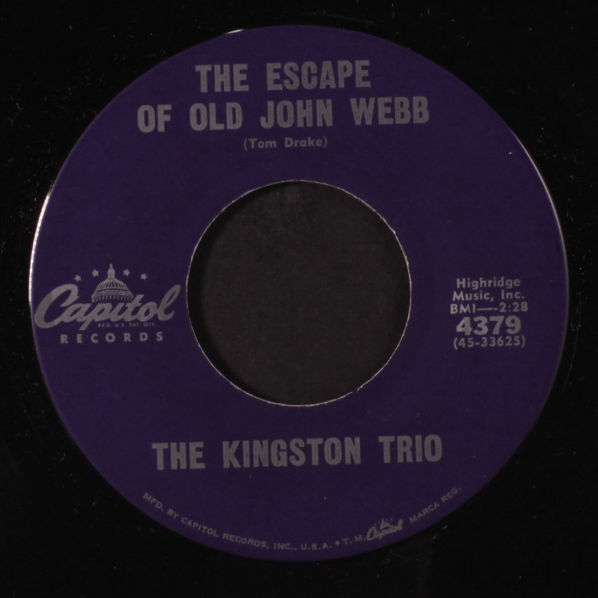 the escape of old john webb by KINGSTON TRIO