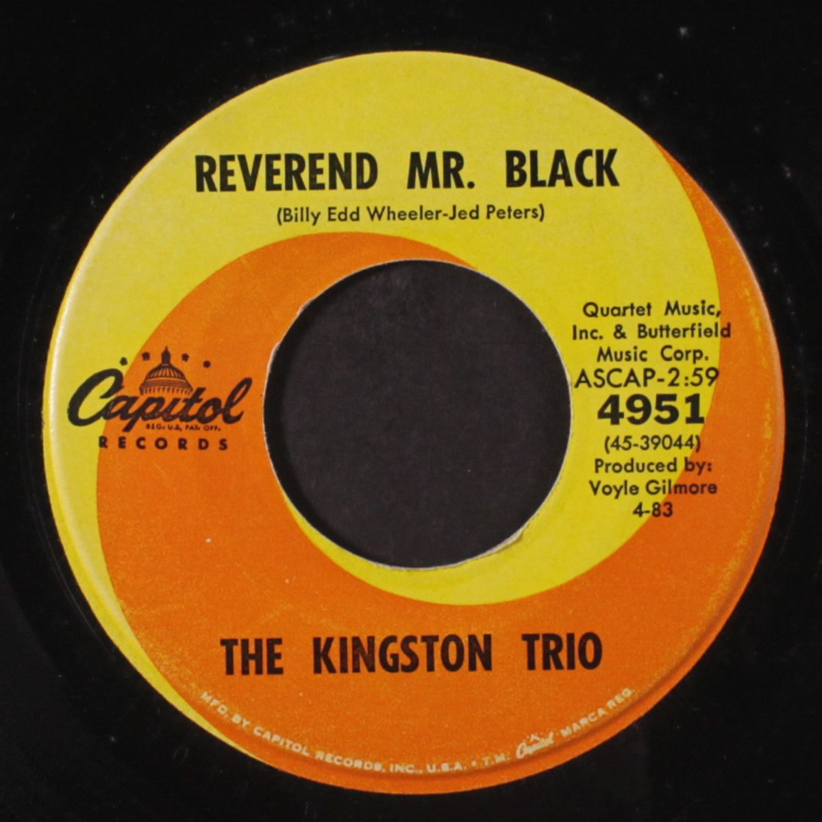 reverend mr. black / one more round by KINGSTON TRIO