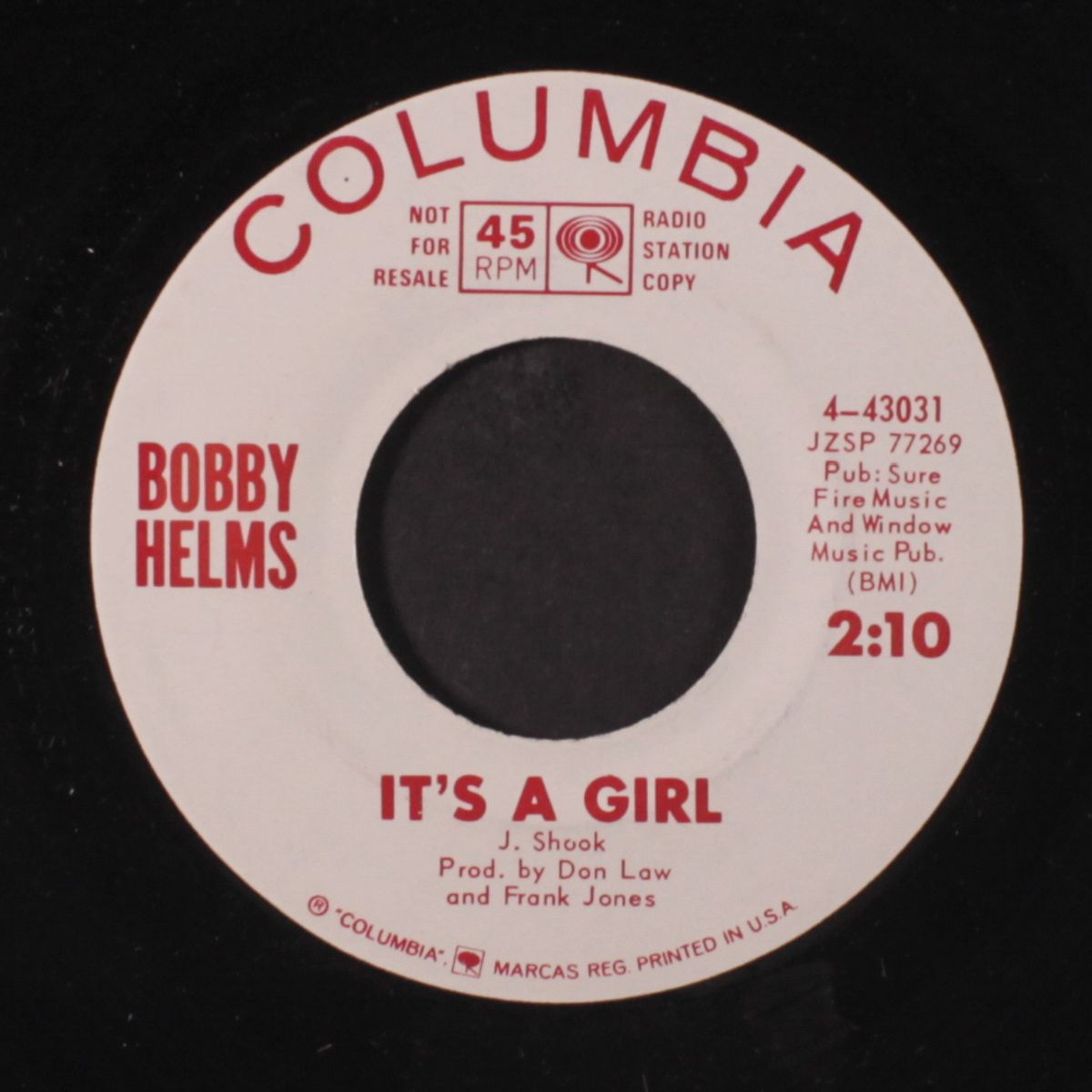 put your arms around him by BOBBY HELMS