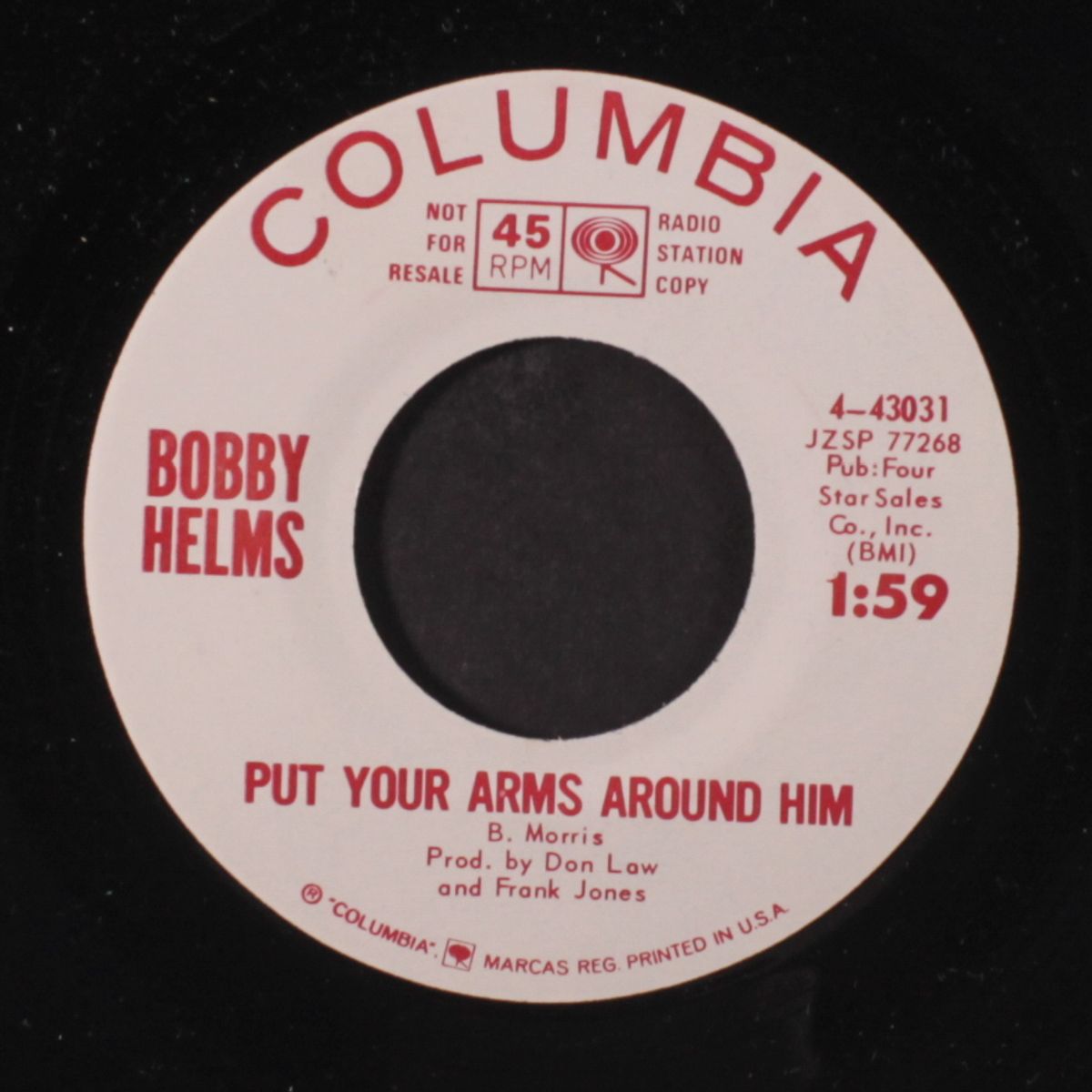 put your arms around him by BOBBY HELMS