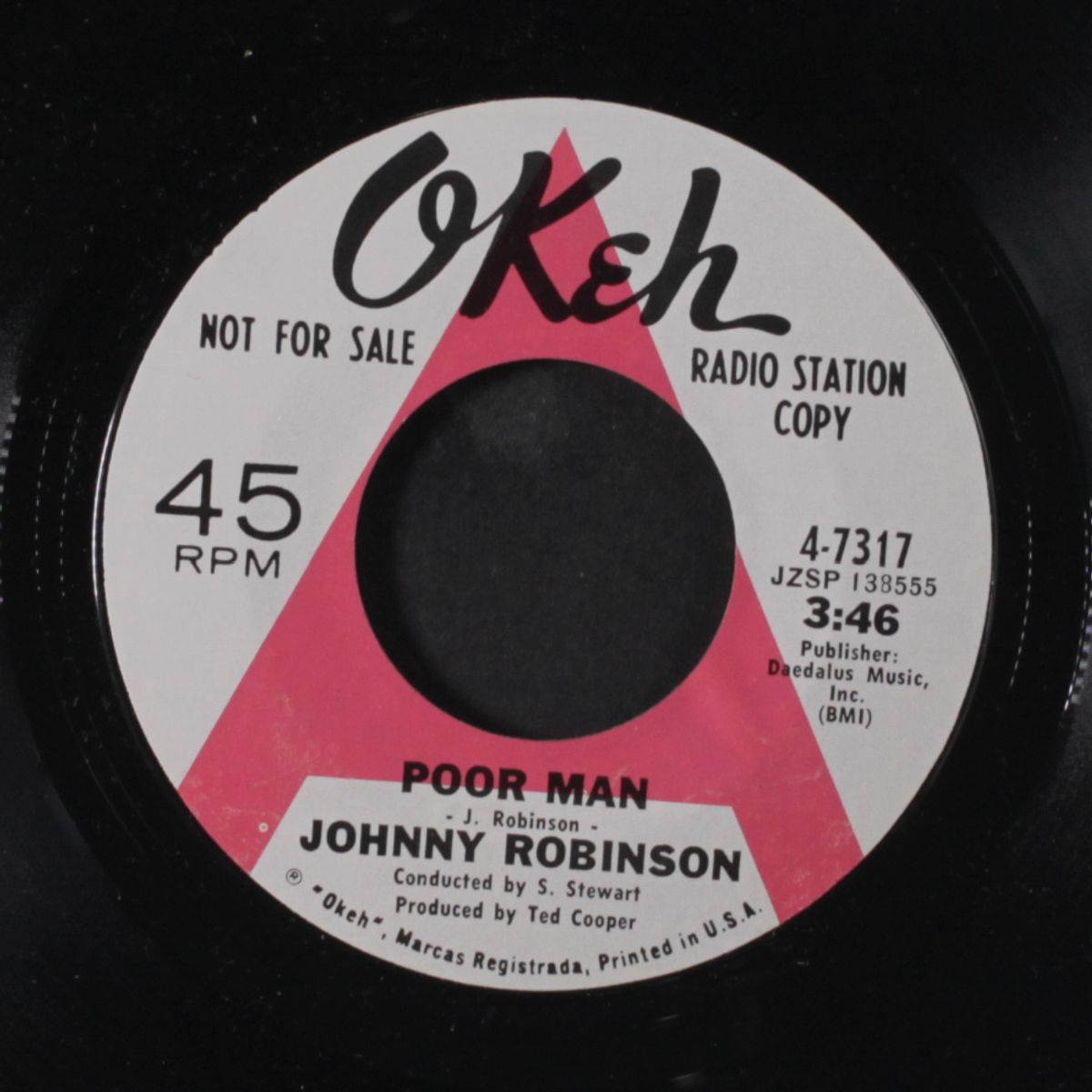 when a man cries / poor man by JOHNNY ROBINSON