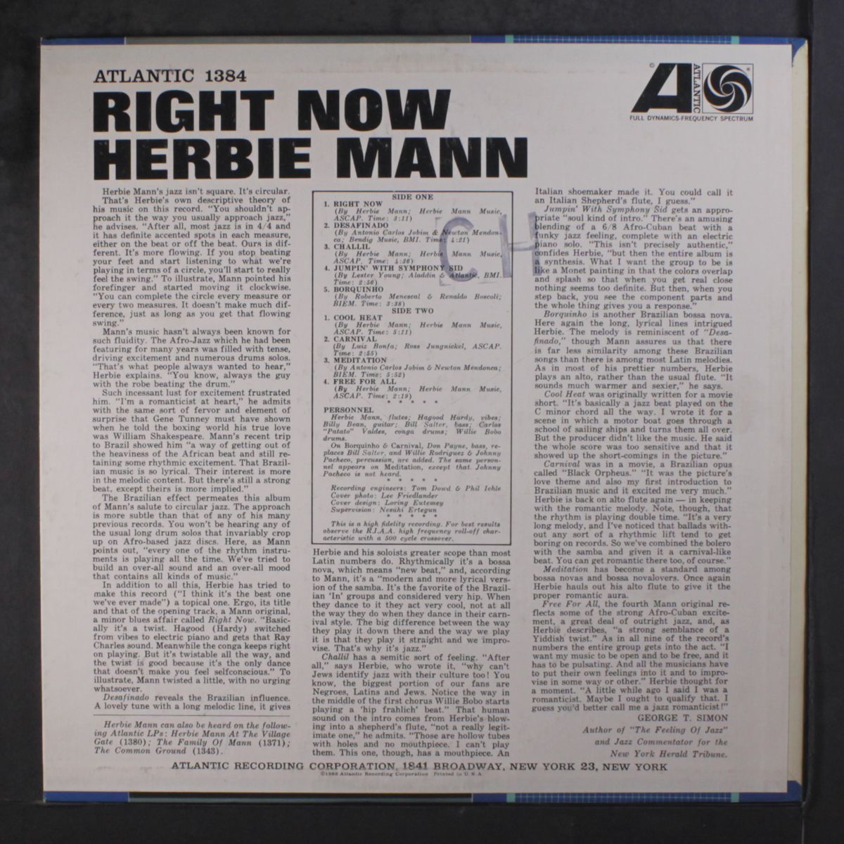 right now by HERBIE MANN