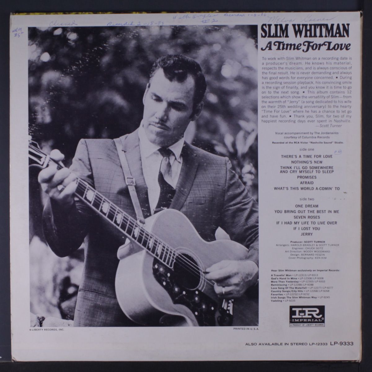 a time for love by SLIM WHITMAN