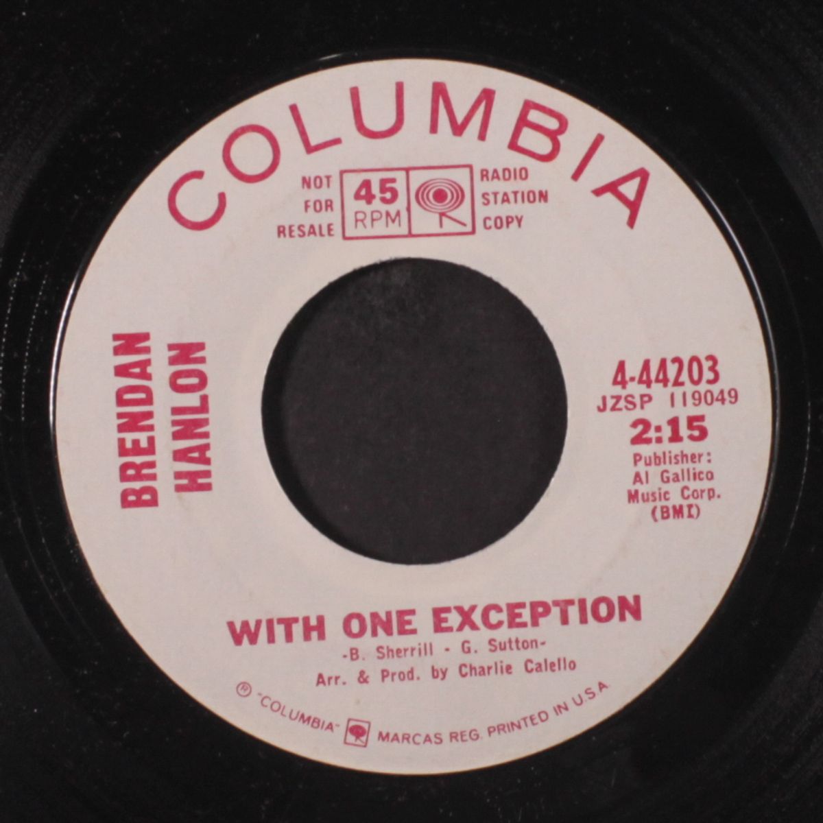 with one exception by BRENDAN HANLON