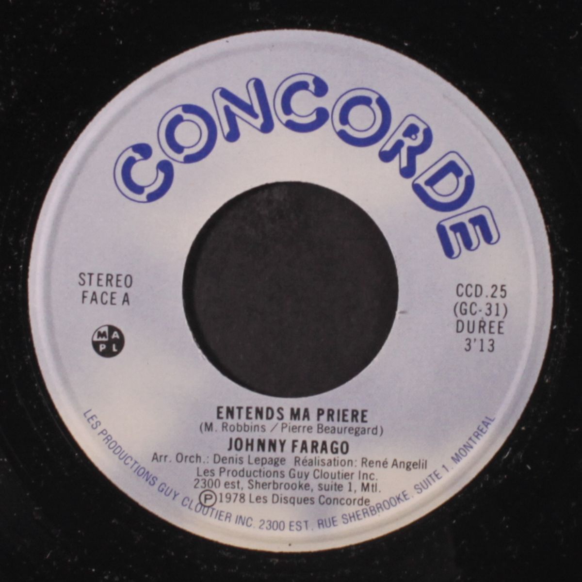that's when your heart ache begins / entends ma priere by JOHNNY FARAGO