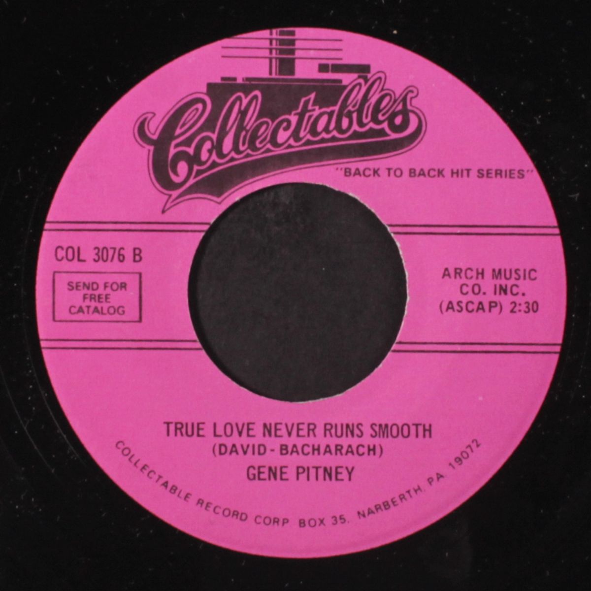 true love never runs smooth / half heaven, half heartache by GENE PITNEY