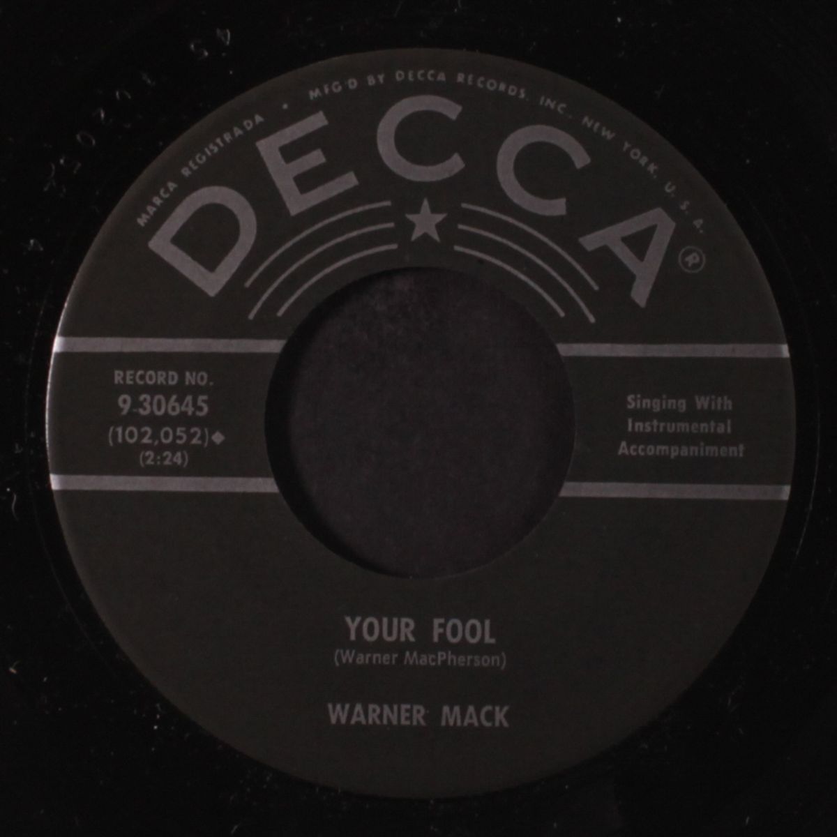 lonesome for you now / your fool by WARNER MACK