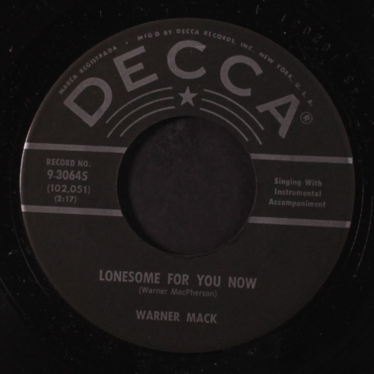 lonesome for you now / your fool by WARNER MACK