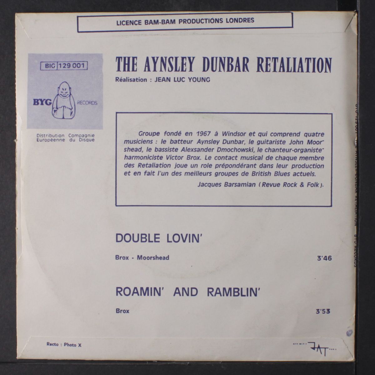 double lovin' / roamin' and ramblin' by AYNSLEY DUNBAR RETALIATION