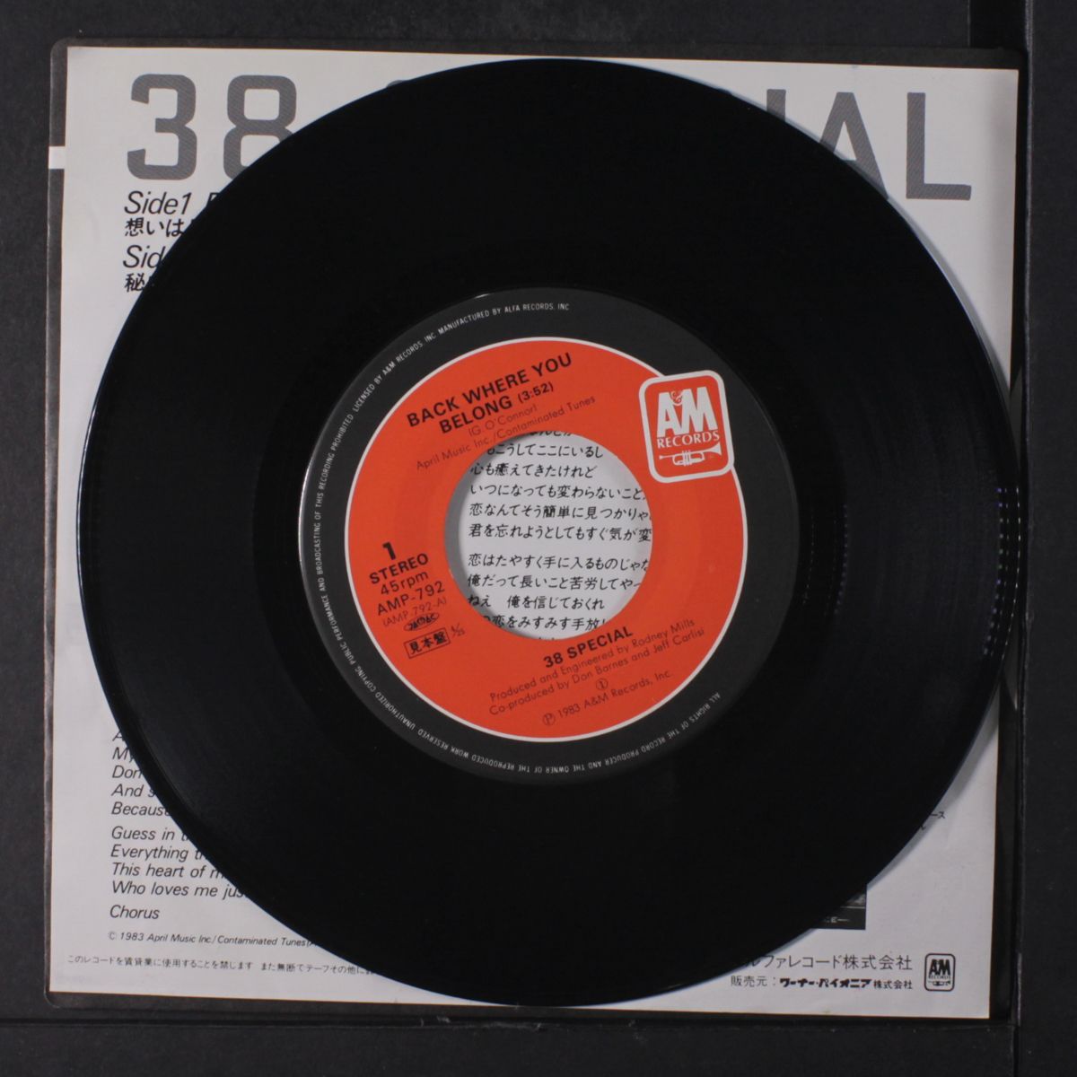 back where you belong / undercover lover by 38 SPECIAL
