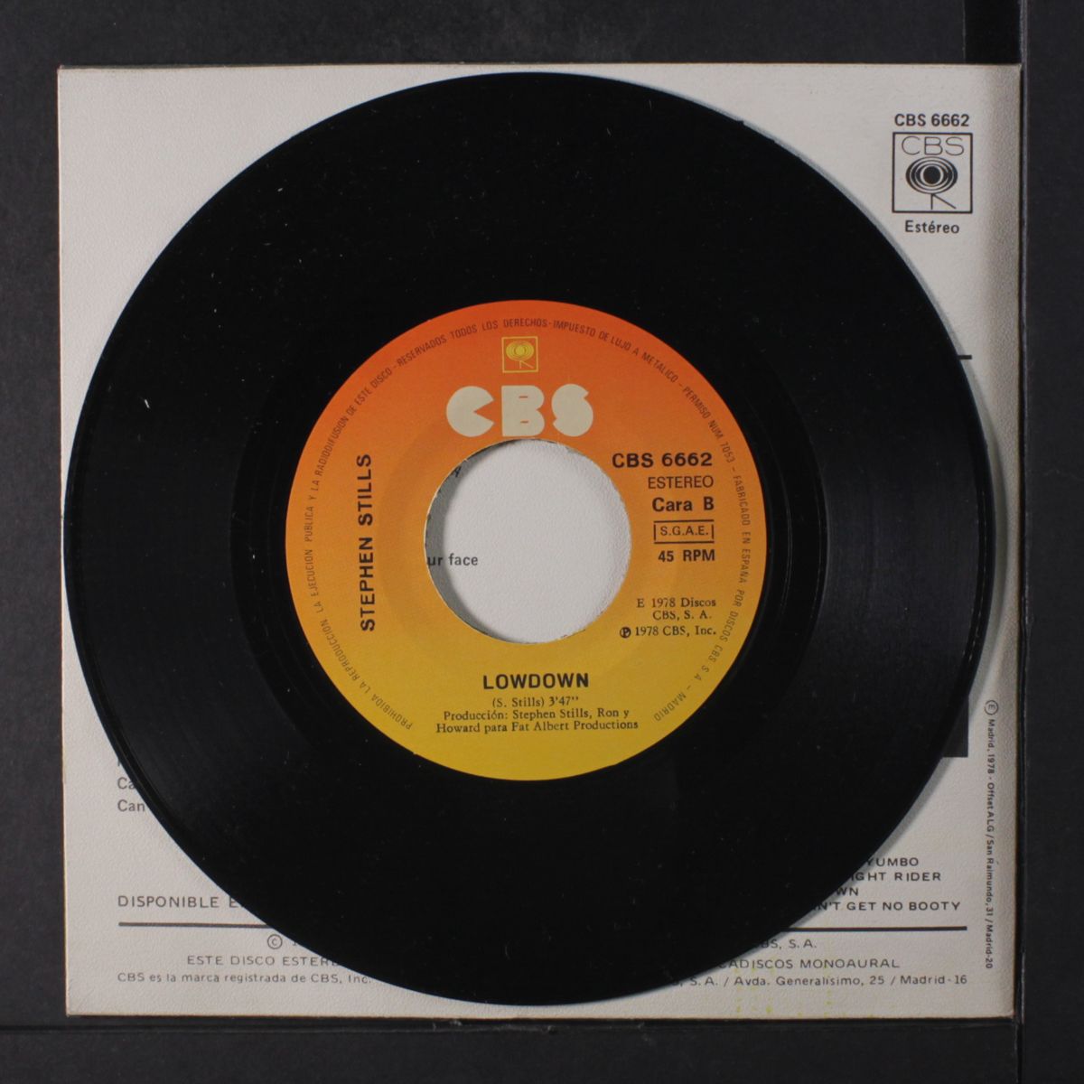 can't get no booty / lowdown by STEPHEN STILLS