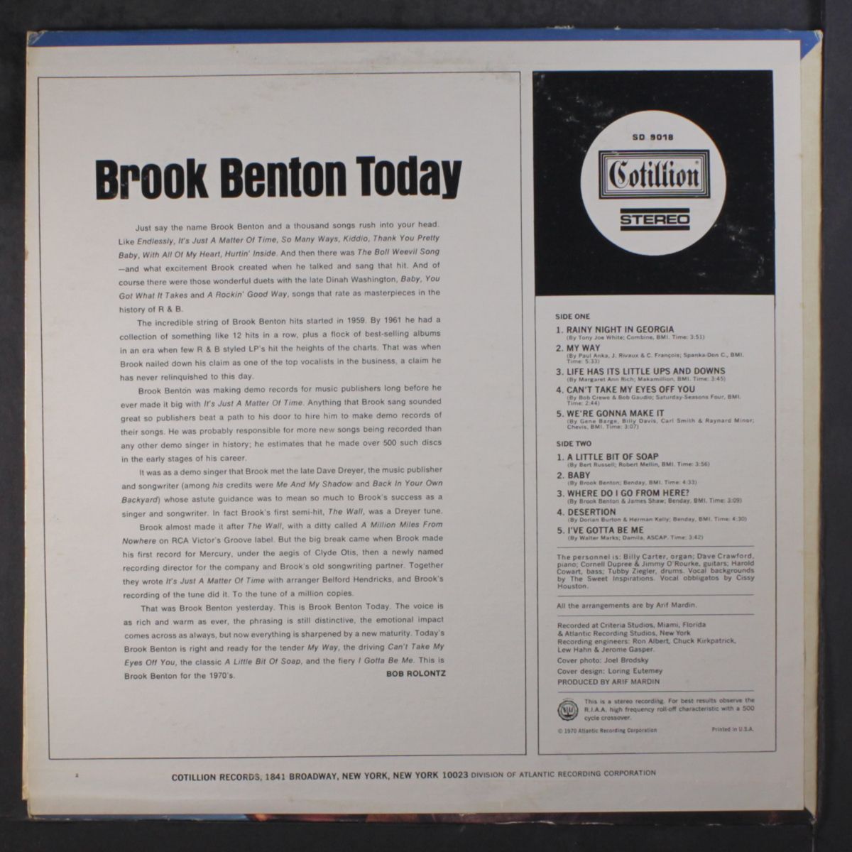 today by BROOK BENTON