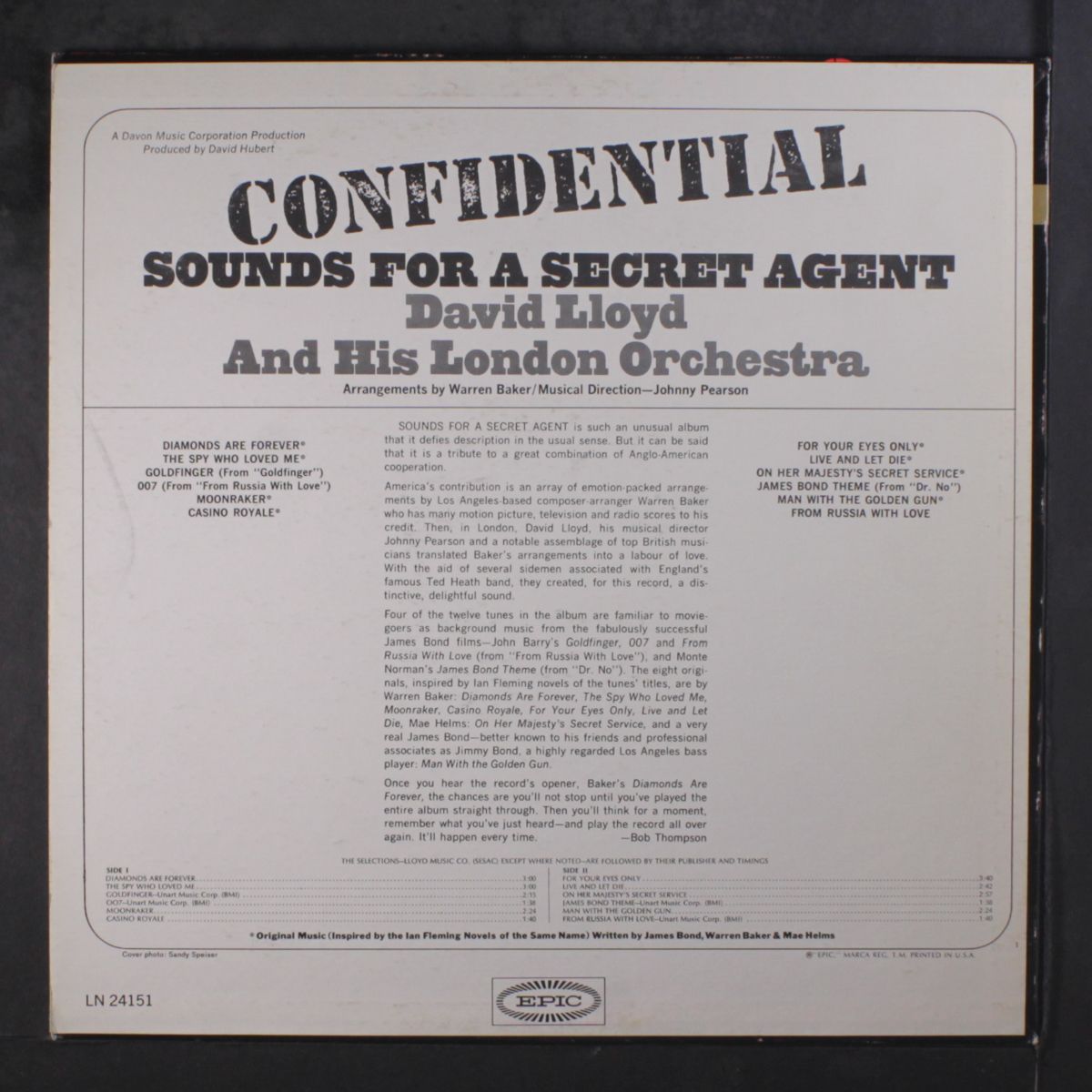 sounds for a secret agent by DAVID LLOYD