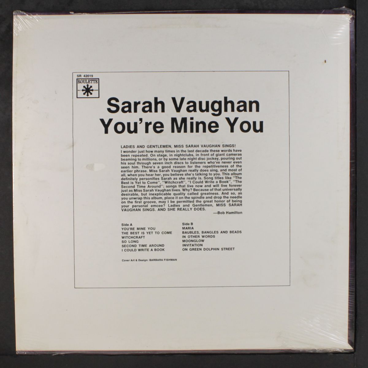 you're mine you by SARAH VAUGHAN