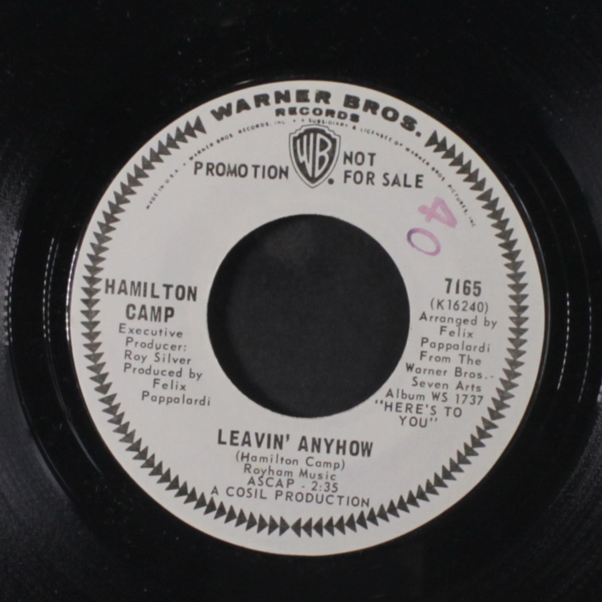 here's to you / leavin' anyhow by HAMILTON CAMP