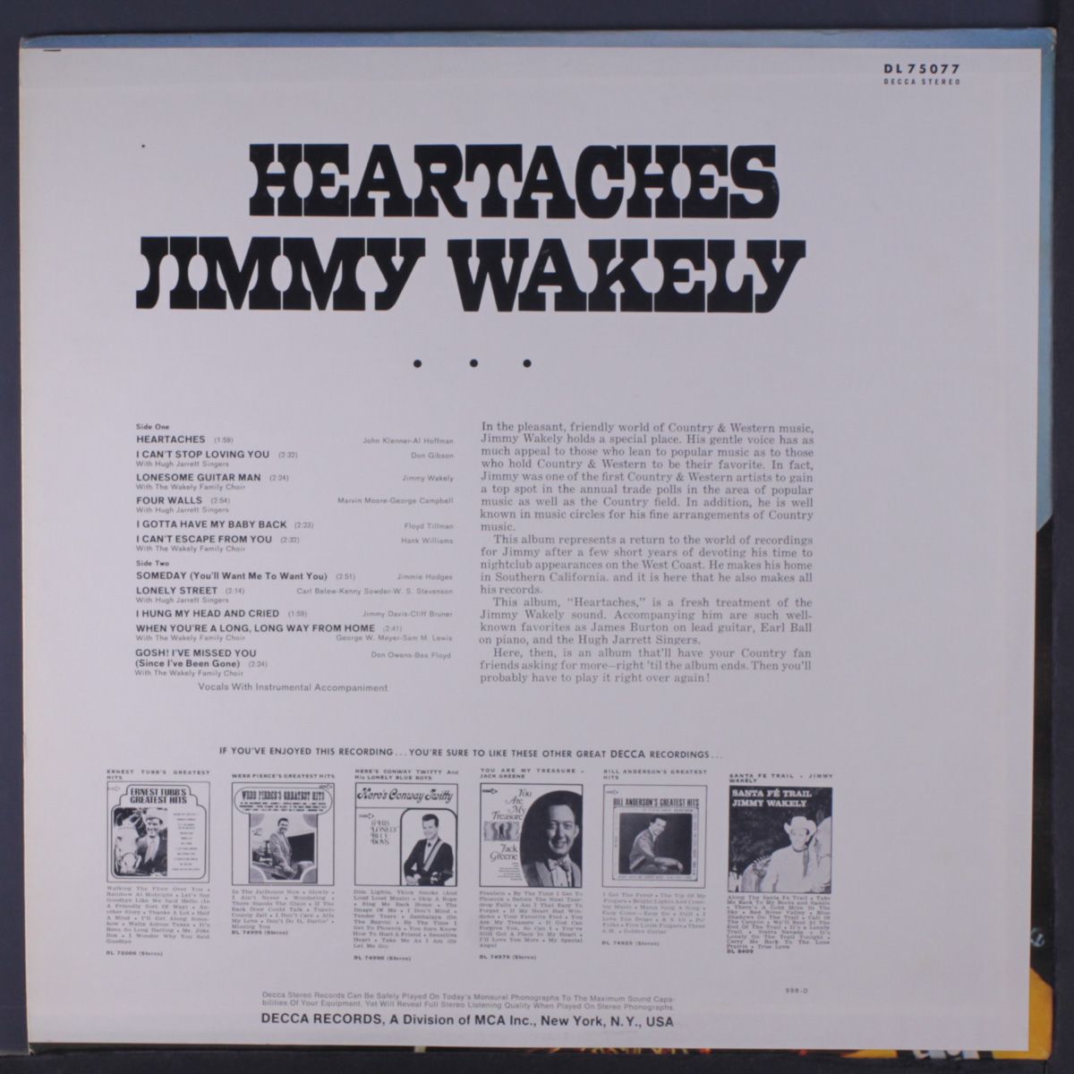 heartaches by JIMMY WAKELY