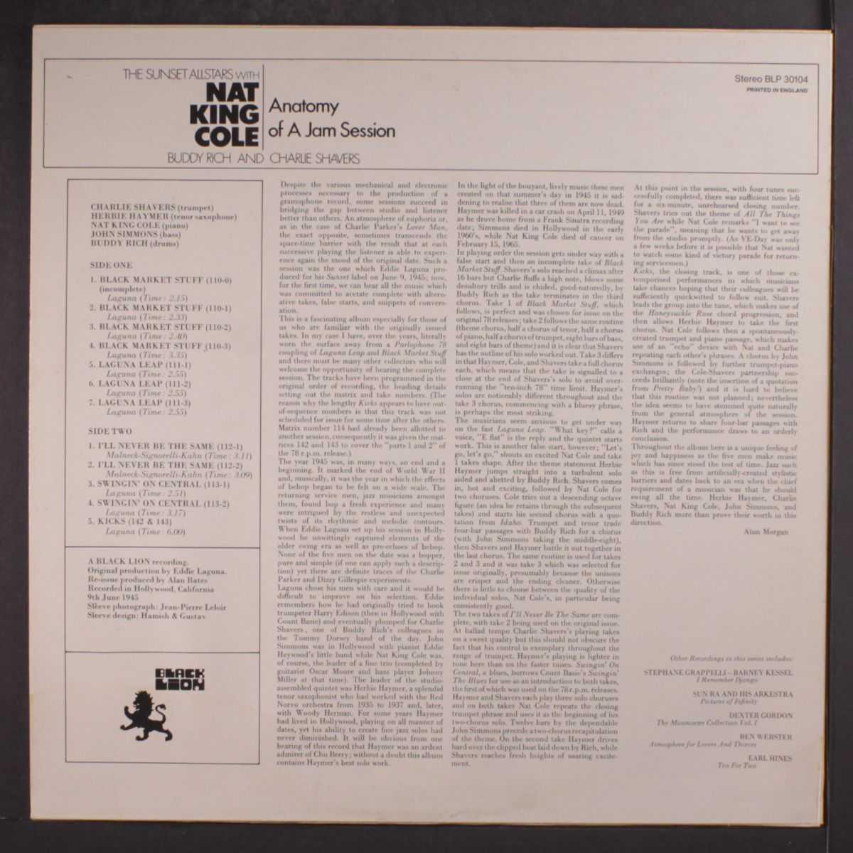 anatomy of a jam session by NAT KING COLE