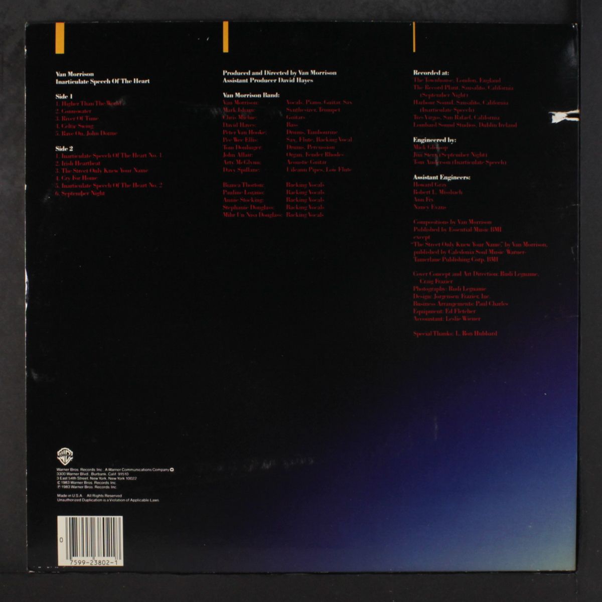 inarticulate speech of the heart by VAN MORRISON