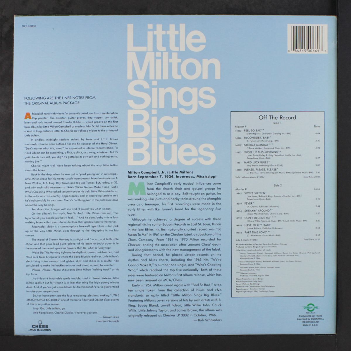 sings big blues by LITTLE MILTON
